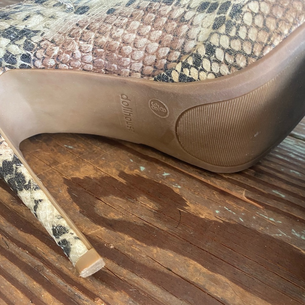 Dollhouse verdict 107 metallic snakeskin heels size 8 - Picture 5 of 12